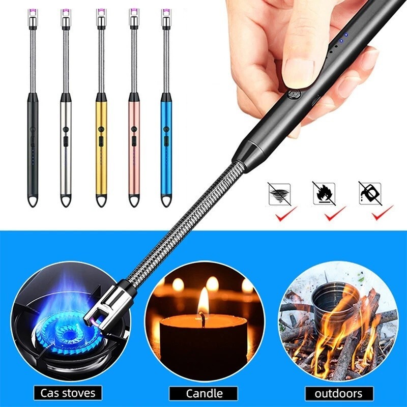 Rechargeable USB Electric Lighter for Candle, Camping, BBQ