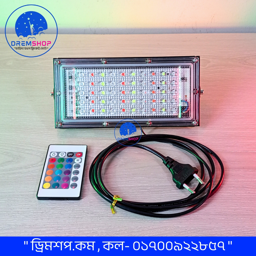 RGB LED Flood Lights 1-Pack | Color Changing Remote Contro