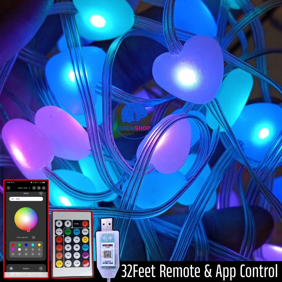 Hart Fairy Lights USB Plug in with Remote & App Control, 32ft10M