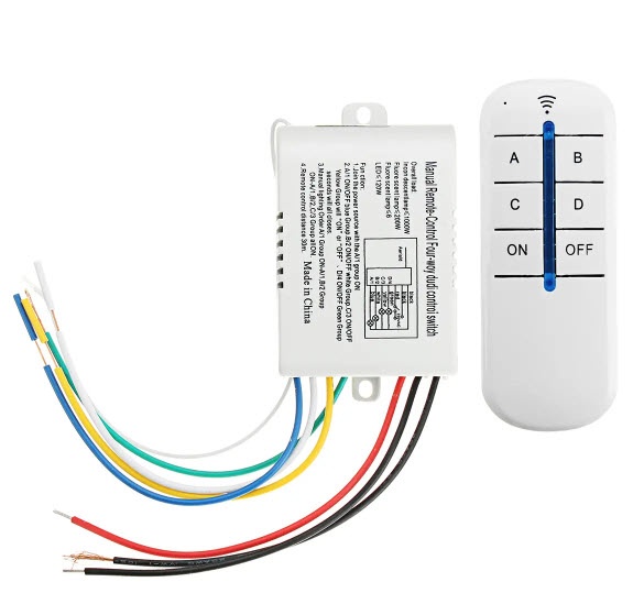 4 way RF remote control switch
