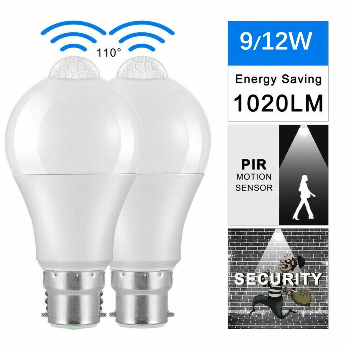 PIR Motion Sensor Light Bulb, 15W