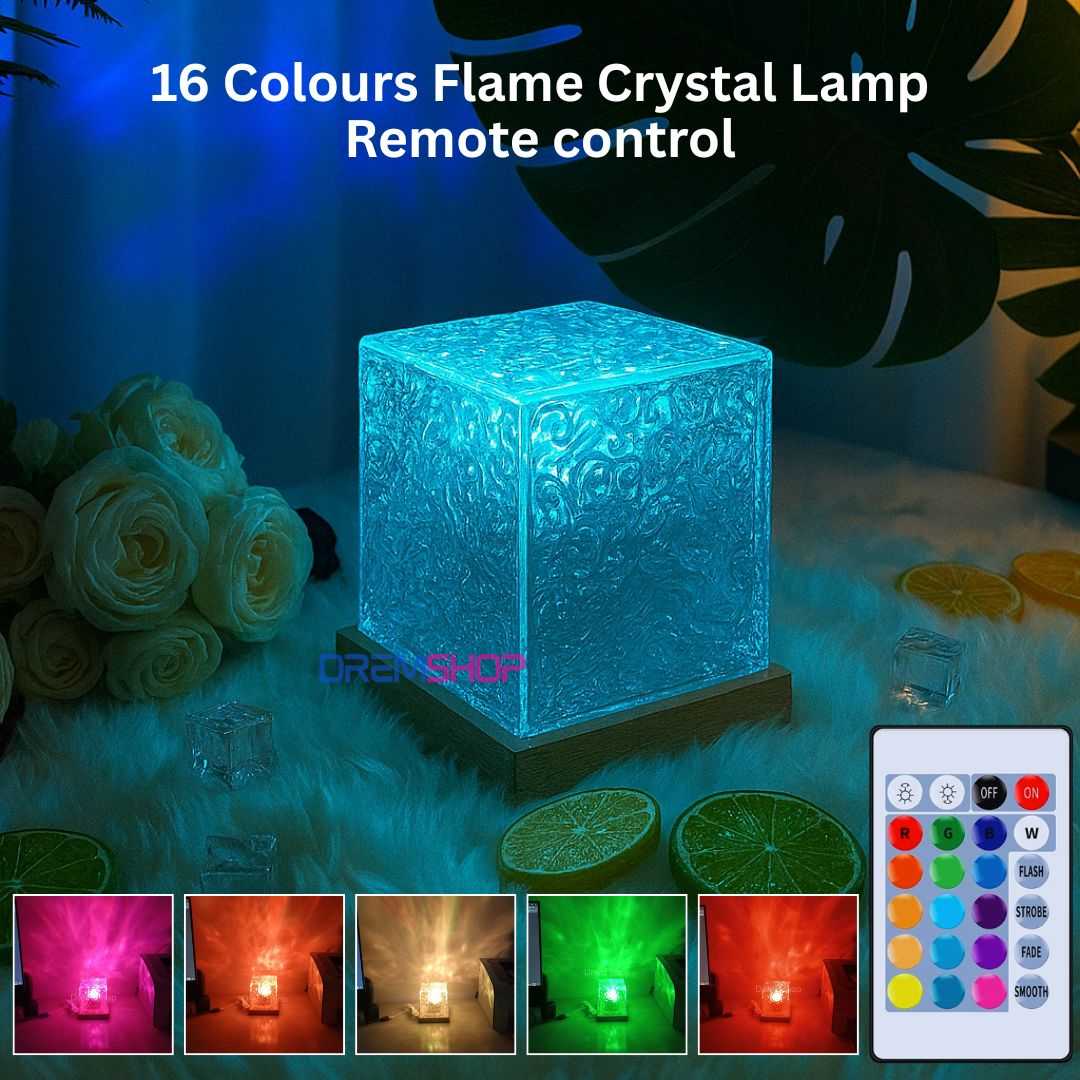 Dynamic Ocean 16 Colours Flame Crystal Lamp