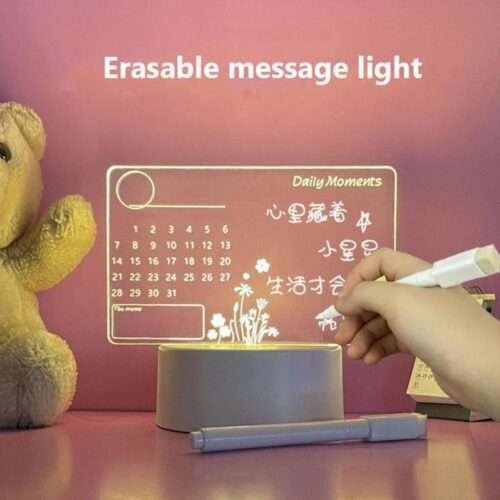 327191f486b75a6d5eb4e4c215a288d0 Acrylic Night Lamp with Writable Calendar Board and Erasable Pen