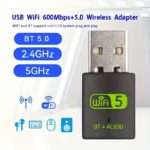 GearUP 600Mbps Dual Band WiFi + Bluetooth Adapter For Windows PC/Laptop- (Driver Free Version, WiFi Hotspot Supported, 2.4GHz + 5GHz)