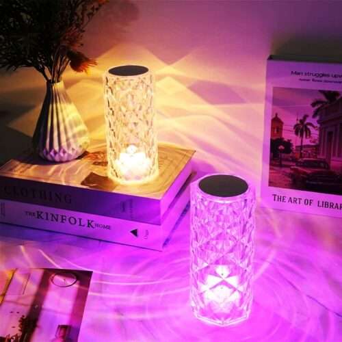 Rose-Diamond-Lamp-ColorQo.com-4 USB Rechargeable RGB 16 Color Crystal Rose Diamond Table Lamp Acrylic Table Lamp for Living Room Bedroom with Remote