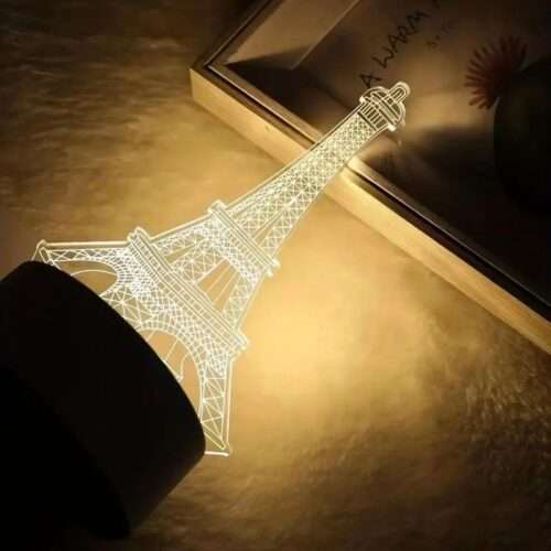 e2_19a4a4dd-4386-4aff-8574-6e6bc 3D Eiffel Towel Lamp, Creative Table Bedside Lamp, Decorative Acrylic LED Night Light, 3D Tower Night Light, Optical Illusion Lamp For Bedroom, Nursery, Living Room, Ambient Light For Home